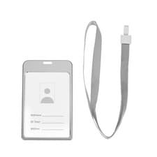 Image of Badge Holder Vertical Aluminum ID Holder(Silver Tone, 4.72 x 2.95-Inch)