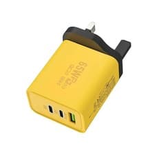 Image of 1Pc 65W Fast Charger USB Type C UK Plug Wall Charger Power Adapter 3-Ports