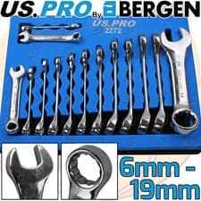 Image of US PRO Stubby Spanners 14pc Short Reach Combination Spanner Wrench Set 6mm-19mm