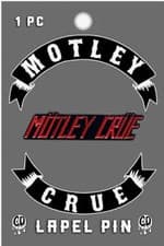 Image of Official MOTLEY CRUE Logo Heavy Metal Lapel Pin Badge NEW ON CARD