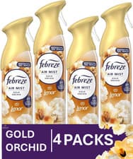 Image of 4 x Febreze Air Mist Air Freshener  Home Scent Spray 185ml Gold Orchid Fregrance