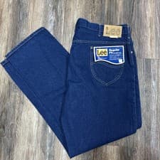 Image of Vintage Lee Riders Jeans Mens 42x32 Blue Boot Cut Denim Talon Union Usa