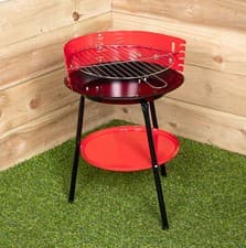 Image of 14" Round Garden Barbecue / BBQ with Wind Shield & Shelf