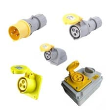 Image of Deligo 110V 32A 2P+E Yellow Industrial Plugs & Sockets IP44