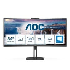Image of Aoc Monitor 34inch UltraWide QHD 100Hz VA Curved 1500R USB-C 65W CU34V5CW/BK