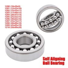 Image of Self Aligning Ball Bearings Double Row Series 1200 to 1210 Bearing Steel