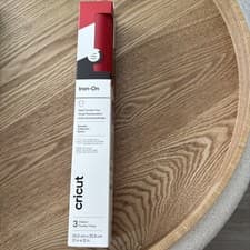 Image of Cricut Iron-On NEW Heat Transfer Vinyl 3 Sheets Red, Black, White 30.5cmX30.5cm