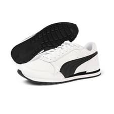 Image of Puma ST Runner V2 Full Leather White / Black Retro Running Shoes Trainers 