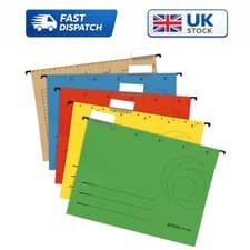 Image of Colorful A4 Suspension Files - 5-Piece Set with Clear Index Tabs & Pockets