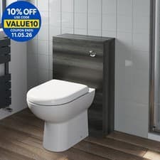 Image of 500mm Bathroom Toilet Back To Wall BTW Furniture Unit Pan Soft Close Seat Grey