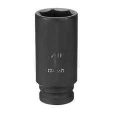 Image of 6 Point Impact Socket 1" Socket 1/2" Square Drive 3.1" Long 40cr Steel
