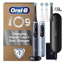 Image of Oral-B iO Series 9 Electric Toothbrush Duo Pack (Black and Aqua Marine), 2 Recha