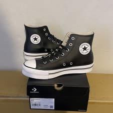 Image of BNIB Converse Chuck Taylor All Star Eva Lift Leather Black UK KIDS A02485C