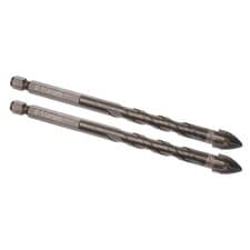 Image of 2pcs Titanium Masonry Drill Bit -[10mm x 120mm] Concrete Drill Bit w Hex Shank