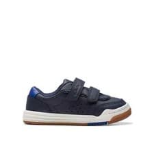 Image of Clarks Kids Unisex Girls Boys Urban Solo Toddler Navy Trainers Infants UK4