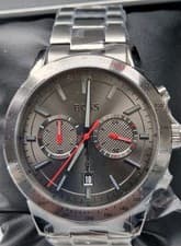 Image of HUGO BOSS HB1513924 Allure Chronograph Grey Dial 44mm Strap Gunmetal Men's Watch