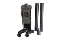 Image of Freestanding Stove Fire 6.1 kW with Black Flue Pipes & Bends