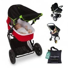 Image of SnoozeShade Original 0-6m Pram and Buggy Sun Shade Baby Sleep Aid with Safety...