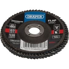 Image of Draper Zirconium Oxide Flap Discs 100mm 60g Pack of 1