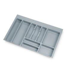 Image of Cutlery tray inserts for kitchen drawers, grey plastic, cabinet sizes 400-1200