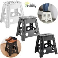 Image of Large Step Stool Folding Plastic Anti Slip Grip Multi Purpose Easy Storage Tall