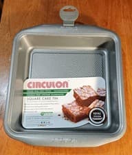 Image of Circulon Total Non Stick System Square Cake Tin 29x25.4x5cm Grey Brand New