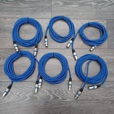 Image of 6x 3m Blue XLR Microphone Leads 3pin Balanced Mic Audio Speakers Mixers