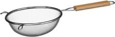Image of Stainless Steel Mesh Sieve - Wooden Handle,Liquids, Strainer Utensil -Heavy Duty