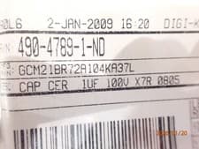 Image of 0.1UF 100V X7R 0805 MLCC CAPACITOR MURATA GCM21BR72A104KA37L UK STOCK x25pcs