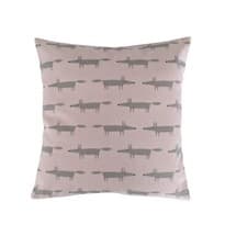 Image of Scion Blush Pink Grey Mini Mr Fox Cushion Cover 16" - Handmade