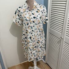 Image of Rachel Zoe Dress Floral Print Linen Button Up Shirt Dress Women’s Size Small NWT