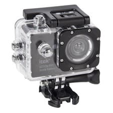 Image of iTek Waterproof 1080p Full Hd Black Pro Sports Action Camera With Helmet Mount