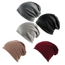 Image of Unisex Soft Jersey Lined Slouch Beanie Ski Cap Hat