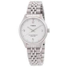 Image of New Ladies Timex Waterbury Stainless Steel Jubilee Bracelet 34mm Classic Watch