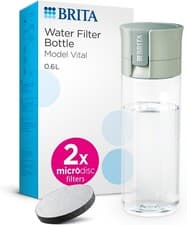 Image of Brita Fill And Go Light Green Vital Water Filter Bottle with 2 Microdisc 600ml