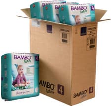 Image of Bambo Nature Nappies, Size 4 (14-31lbs), Pack of 144