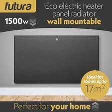 Image of 1500W Electric Panel Heater Wall Mounted Floor Timer Thermostat Grey Radiator