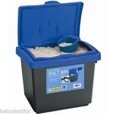 Image of 30l plastic grit bin, salt bin with 10kg salt & scoop, winter, rock salt