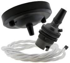 Image of Ceiling Pendant Kit in Matte Black with B22 Lampholder and Flex Colour Choice