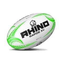 Image of Rhino Rapide XV Rugby Ball Size 5 White & Green Brand New