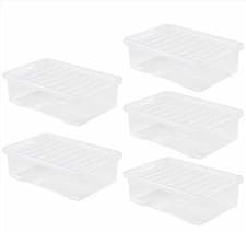 Image of Wham 32L Crystal Storage Box with Lid 6 Pack