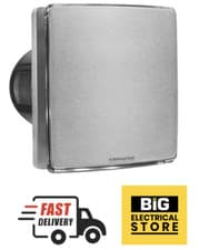 Image of Airmaster 100mm 4 Inch Bathroom Extractor Timer Fan Stainless Steel Chrome LED