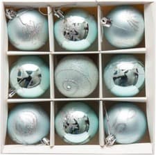 Image of 9 x 60mm Luxury Premium Glitter Baubles Christmas Tree Decoration Bauble Balls