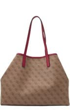 Image of Guess Vikky Tote Extra Large Womens Bag Handbag Brown