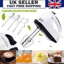 Image of Electric Handheld Whisk 7 Speed Hand Mixer Kitchen Egg Beater Cream Cake Blender