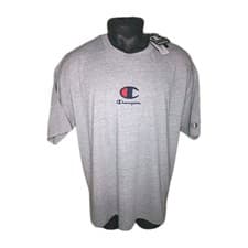 Image of Champion Men's T-Shirt Size Large Gray Short Sleeve Round Neck