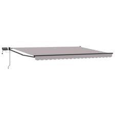 Image of Manual Retractable Awning with LEDs Polyester with PU coating Sun Block vidaXL