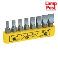 Image of CK Tools T4521 Screwdriver Bit Clip Set - 8 Piece Slotted Screwdriver Bits