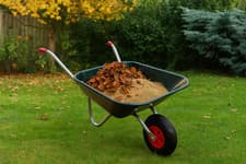 Image of Wheelbarrow Heavy Duty Galvanised Frame Garden Metal Cart with Pneumatic Tyre