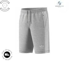 Image of Adidas Mens Cotton Shorts Originals 3 Stripes Outline Casual Summer Fleece Short
